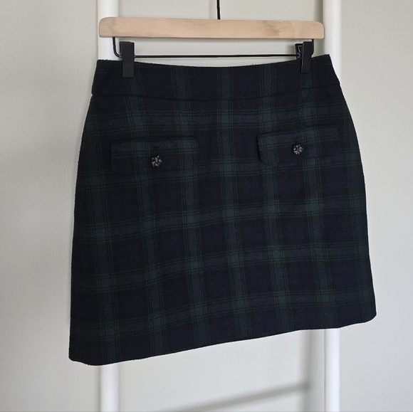 Loft Petite Plaid Button Trim Shift Skirt - Picture 2 of 7